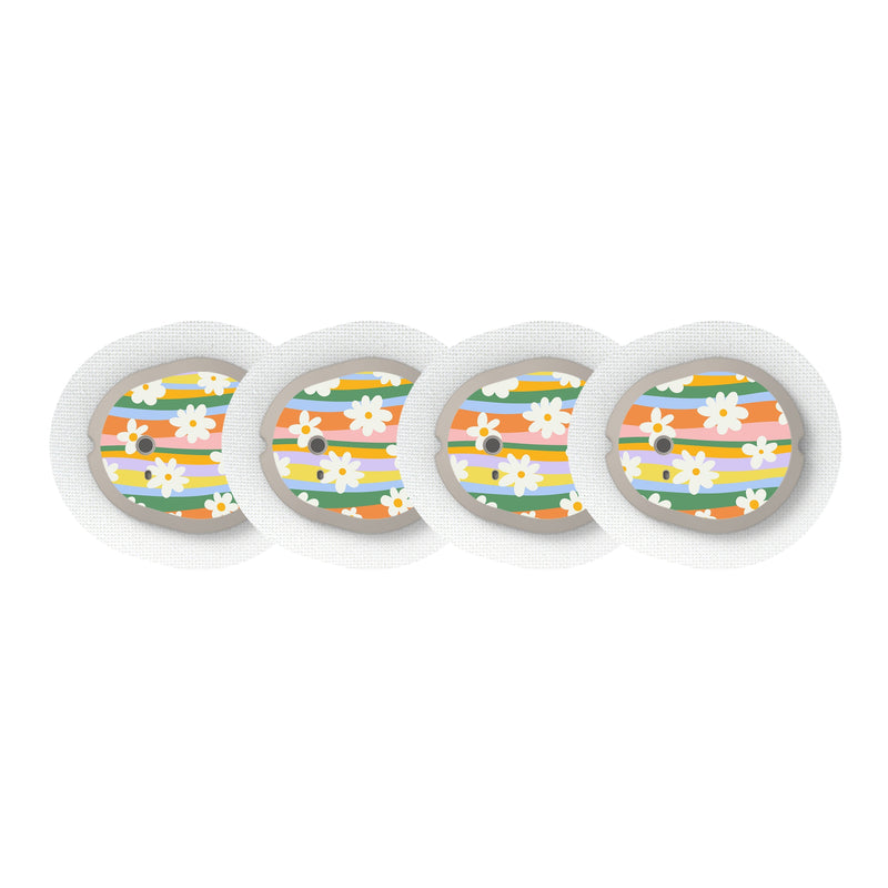Peelz Floral Swirls Sticker Designed for the DEXCOM G7 and Stelo Transmitter Peelz/Stickers
