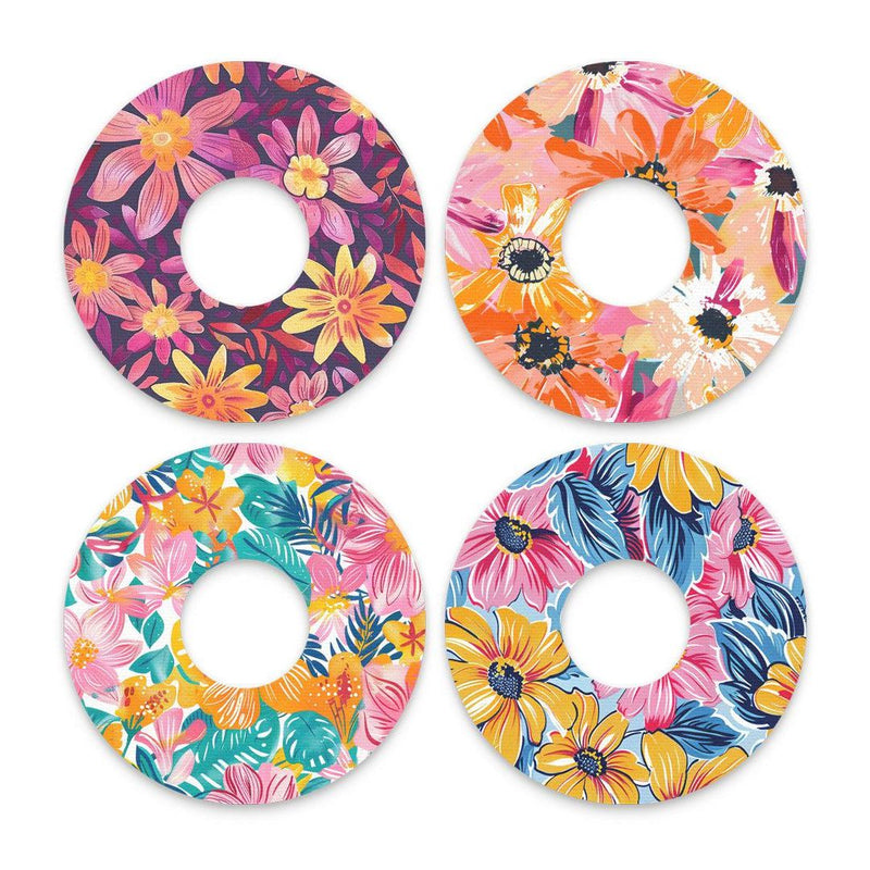 Peelz Floral Variety FreeStyle Libre 3 Plus & Lingo  Patch Tape - Pump Peelz Patch Medical Tape