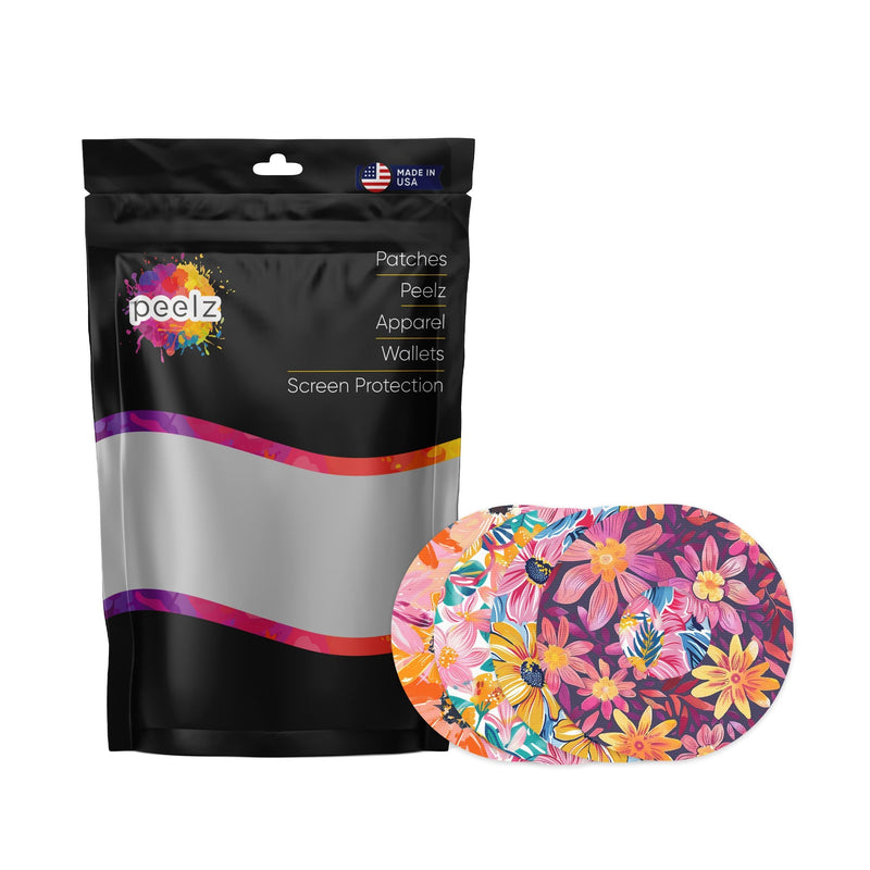 Peelz Floral Variety FreeStyle Libre 3 Plus & Lingo  Patch Tape - Pump Peelz Patch Medical Tape