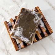 Butter Me Up Organics Organic Shampoo Bar Hair Lavender Shampoo Bar,Shampoo Bar + Stained Wood Bamboo Soap Dish