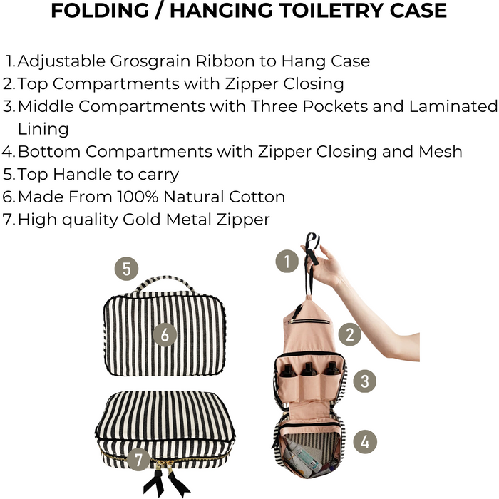 Bag-All - Folding/Hanging Toiletry Case, Striped