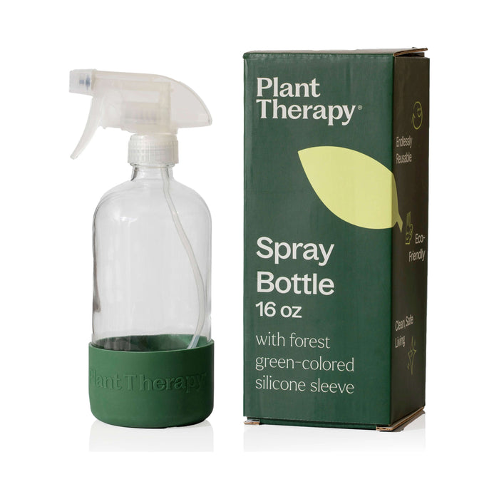 Glass Spray Bottle with Forest Green Sleeve