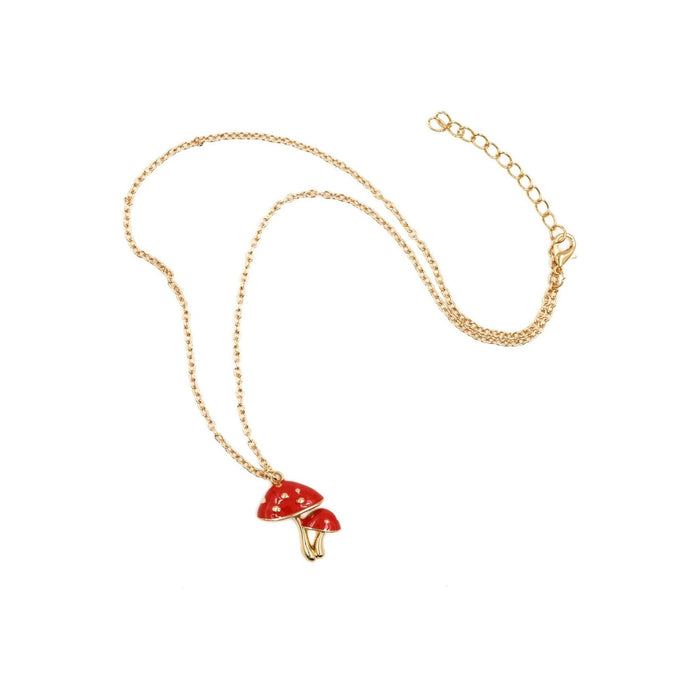 The Bullish Storeforestcore Toadstool Mushroom Charm Necklace In Gold In A Gift Box