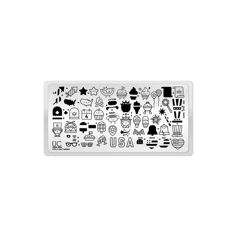 UberChic Beauty Fourth of July Kawaii Stamping Plate