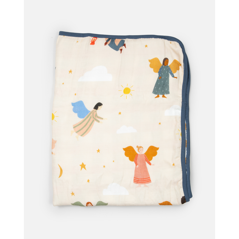 Be A Heart Guardian Angels Deluxe Muslin Baby Blanket Quilt Swaddling & Receiving Blankets