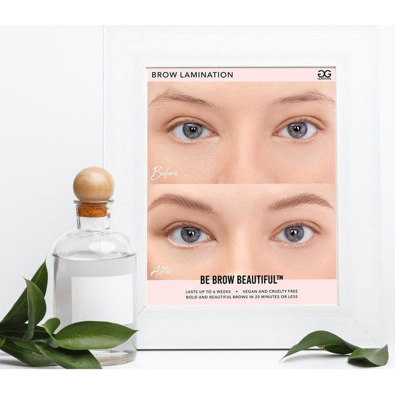 GladGirl Downloadable Brow Lamination Before & After Poster Marketing