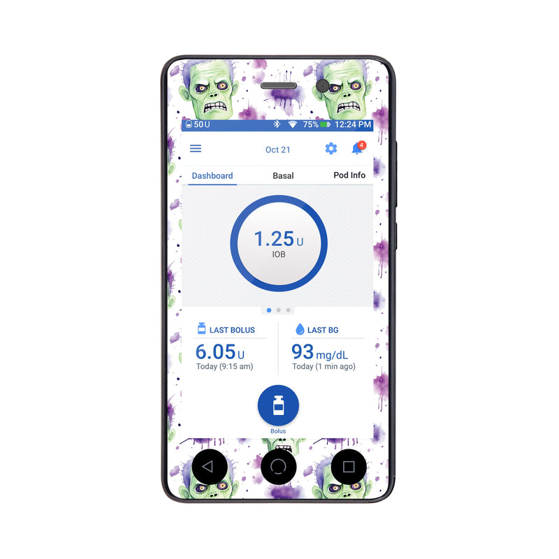 Peelz Frankenmonster Sticker for Omnipod DASH® PDM – Pump Peelz Peelz/Stickers