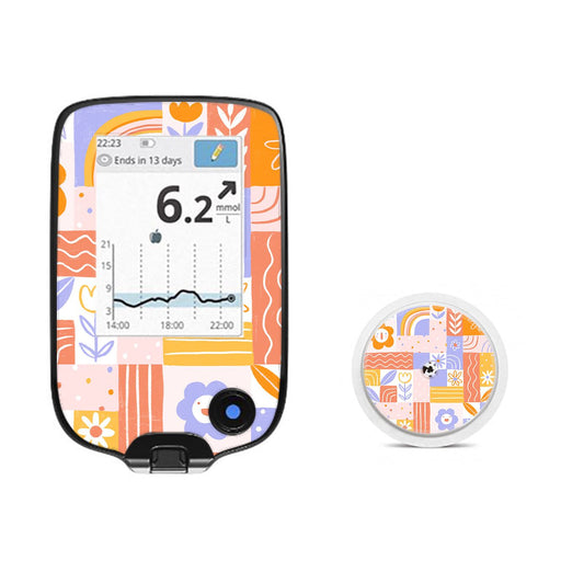 Peelz Wildflower Doodle Freestyle Libre 2 Sticker - Pump Peelz Peelz/Stickers