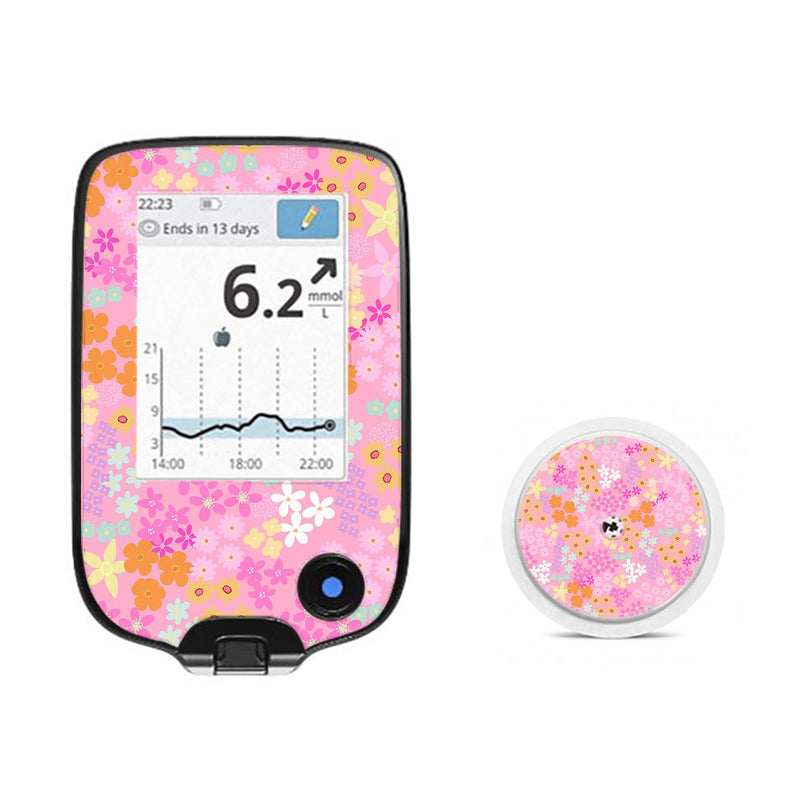 Peelz Pink Petals Freestyle Libre 2 Sticker - Pump Peelz Peelz/Stickers