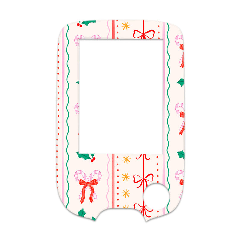 Peelz Holly Jolly Ribbon Freestyle Libre 2 Sticker - Pump Peelz Peelz/Stickers