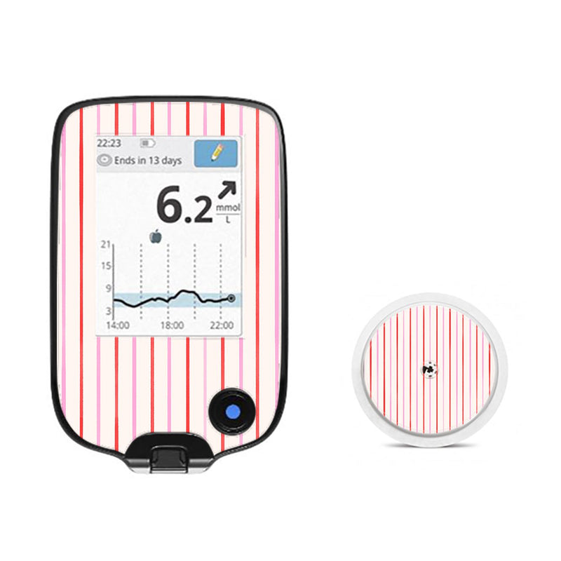 Peelz Peppermint Stripes Freestyle Libre 2 Sticker - Pump Peelz Peelz/Stickers
