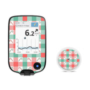 Peelz Peppermint Plaid Freestyle Libre 2 Sticker - Pump Peelz Peelz/Stickers