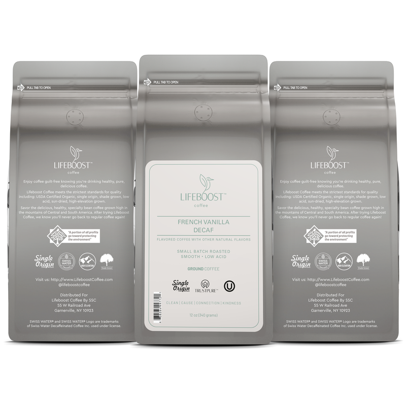Lifeboost Coffee French Vanilla Decaf Decaf Roast Dark Gray Ground / 3