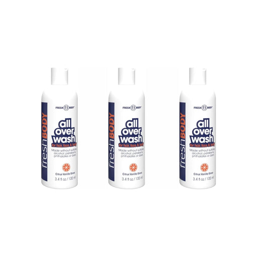 Fresh Body FB® Fresh Bodywash All Over Wash - Citrus Vanilla Grove - 3.4 fl oz Travel Size Body Wash Dark Slate Gray 3 pack