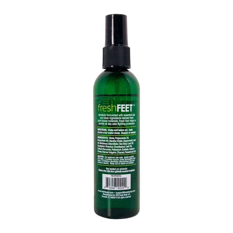 Fresh Body FB® Fresh Feet Foot Spray with Eucalyptus, Spearmint & Tea Tree Oil - 4 oz Spray Bottle Foot Odor Removers