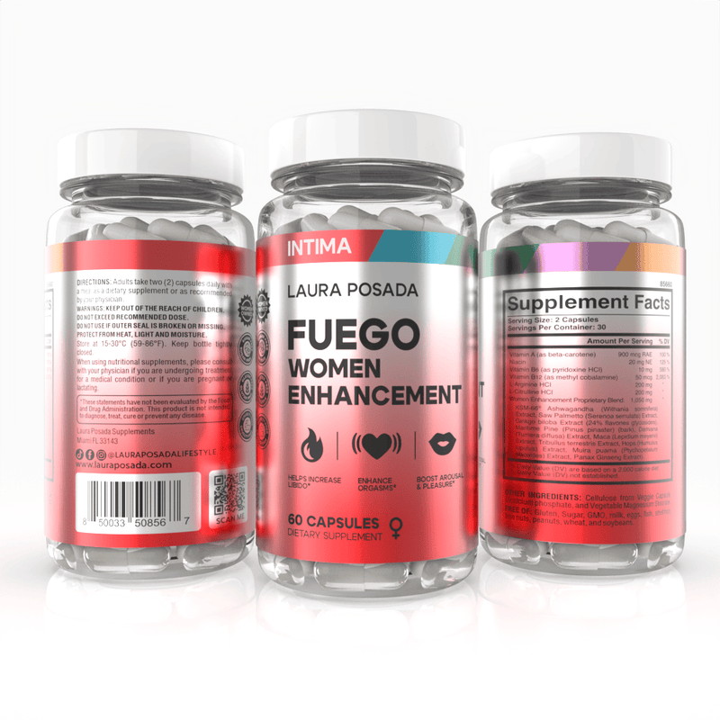 Suplementos Laura Posada by The Brand Atelier Fuego | Potenciador Avanzado del Bienestar Íntimo Femenino