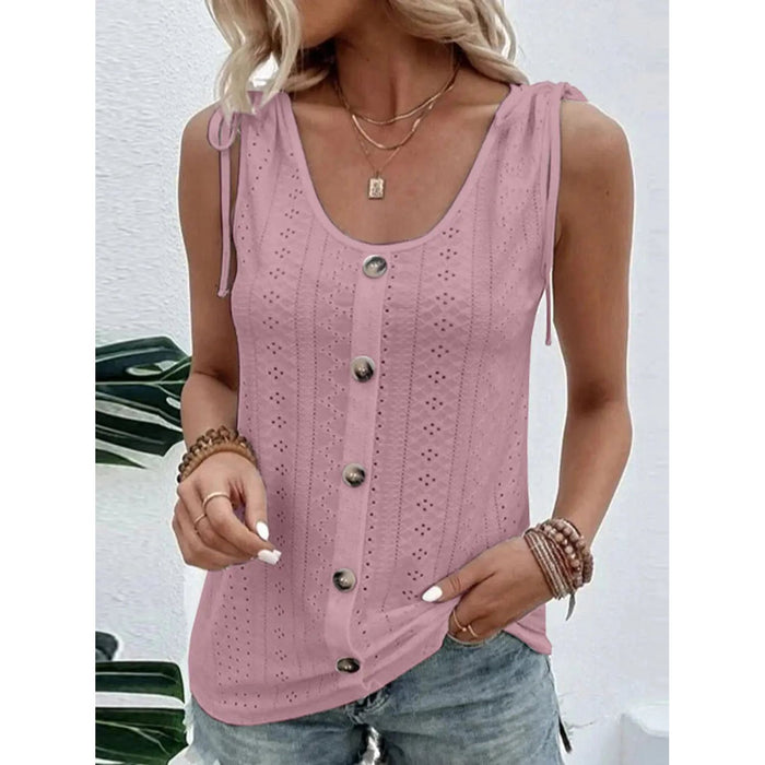 Scoop Neck Sleeveless Tank Top