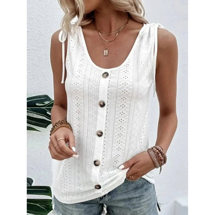 Scoop Neck Sleeveless Tank Top