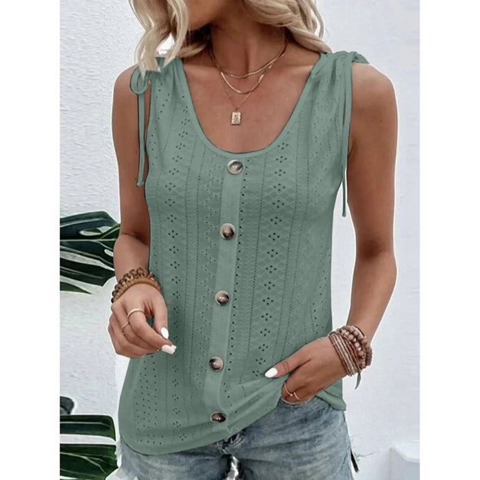 Scoop Neck Sleeveless Tank Top