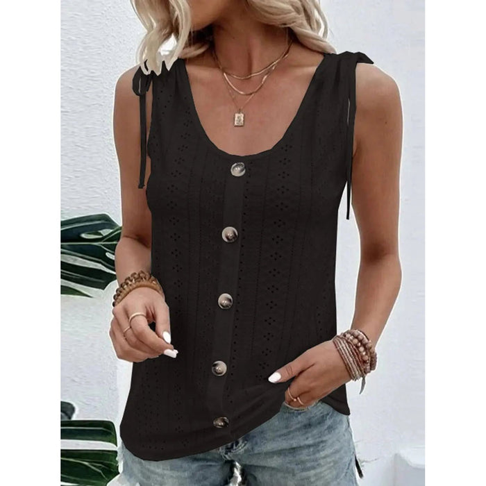 Scoop Neck Sleeveless Tank Top