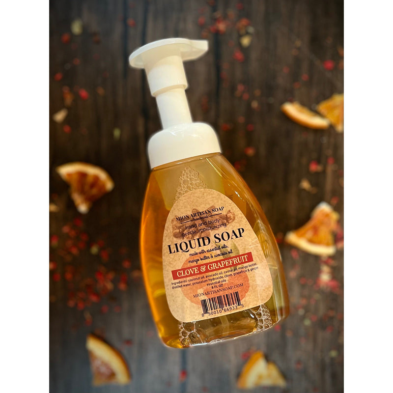 MION Artisan Soap Co. Liquid Soap | Clove and Grapefruit foaming liquid soap
