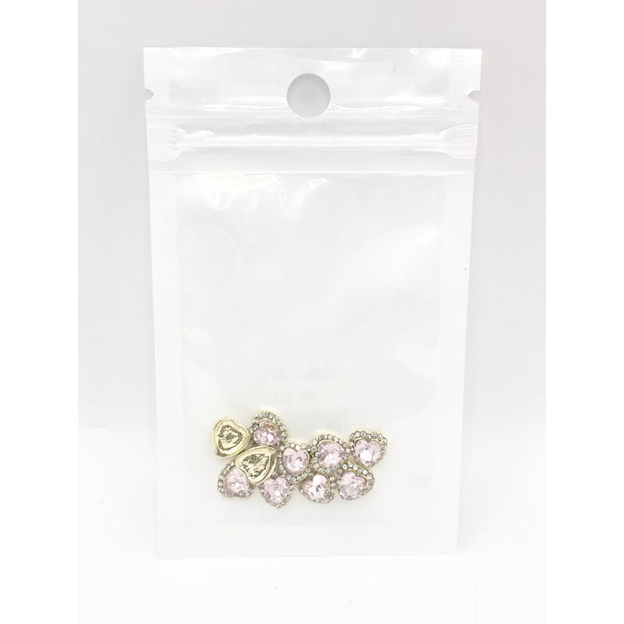 Queen - Nail Charms 10pc - #062 Gold Pink Hearts