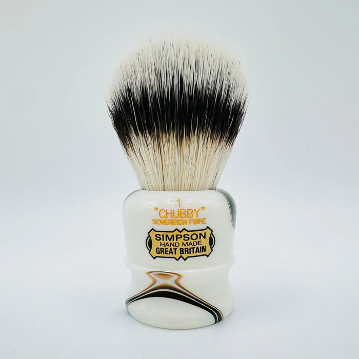 Simpson LE Chubby 1 Sovereign Synthetic Fibre Emerald Candy Shaving Brush