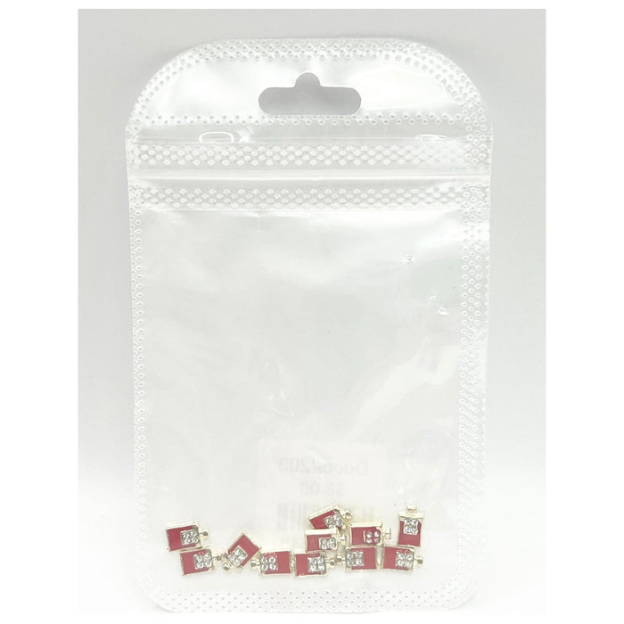 Queen - Nail Charms 10pc - #203 Gold Red Crystal Bottles