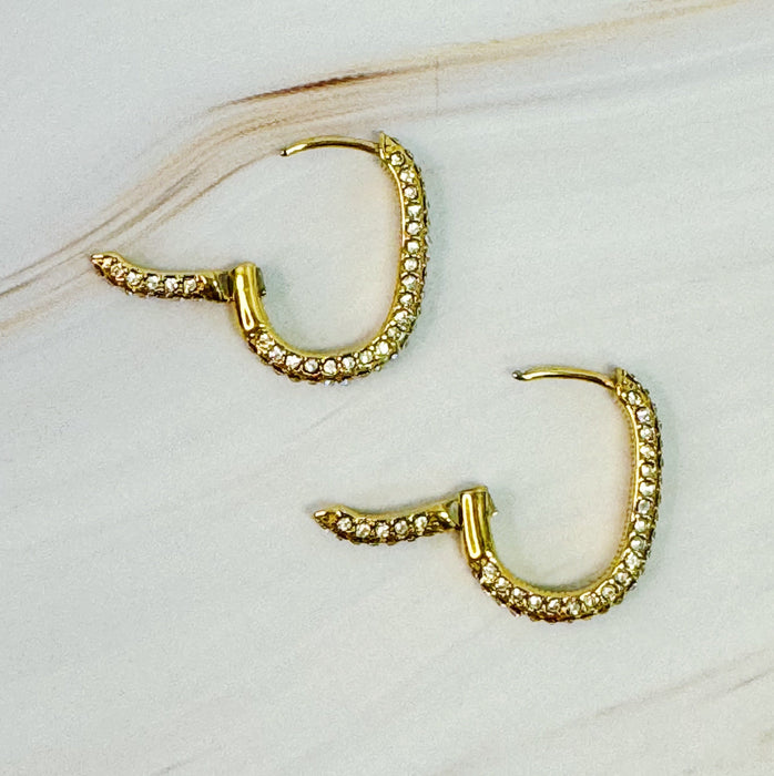 Shine Covered Oval Hoop Earrings