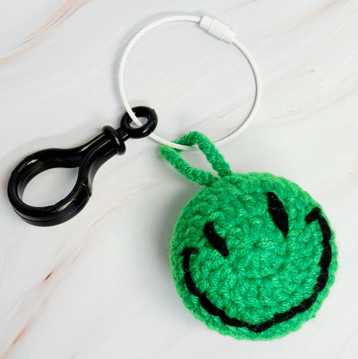 Happy Face Puffy Ball Key Ring