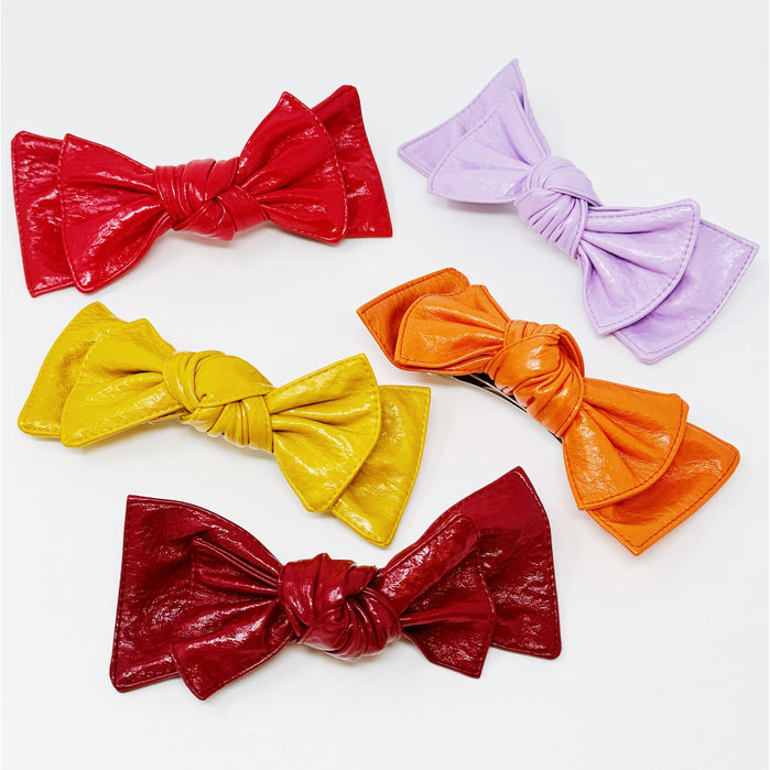 Patent Double Bow Hair Clip