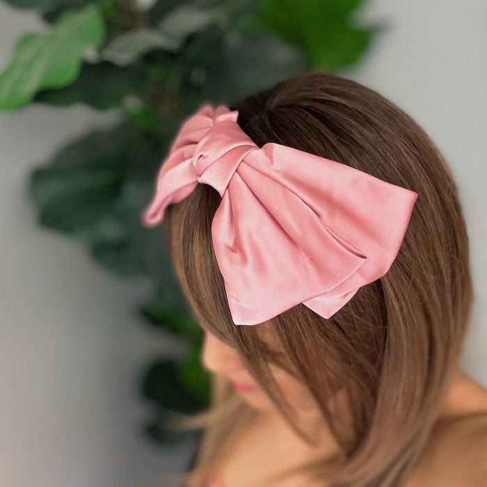 Satin Bow Crown Headband