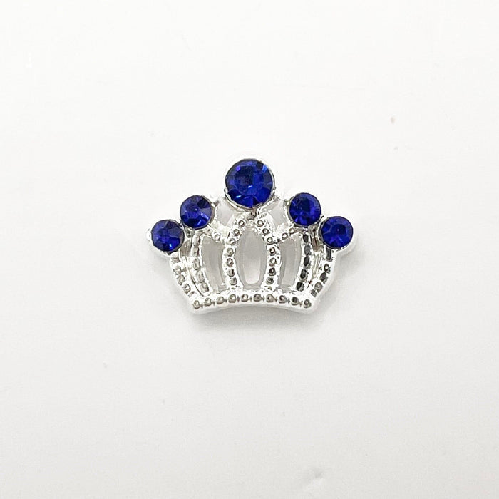 Queen - Nail Charms 10pc - #361 Silver Blue Stone Crowns