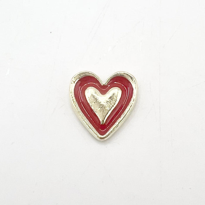 Queen - Nail Charms 10pc - #172 Gold Red Outline Hearts