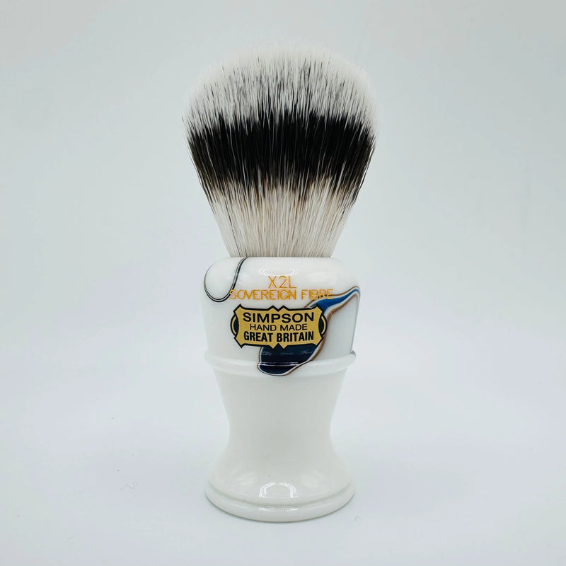 Simpsons Simpson LE Colonel X2L Sovereign Synthetic Fibre Sapphire Candy Shaving Brush Shaving Brush Light Gray
