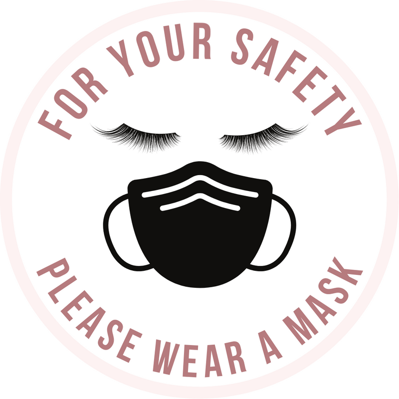 GladGirl For Your Safety Lash and Mask Display Sticker Marketing