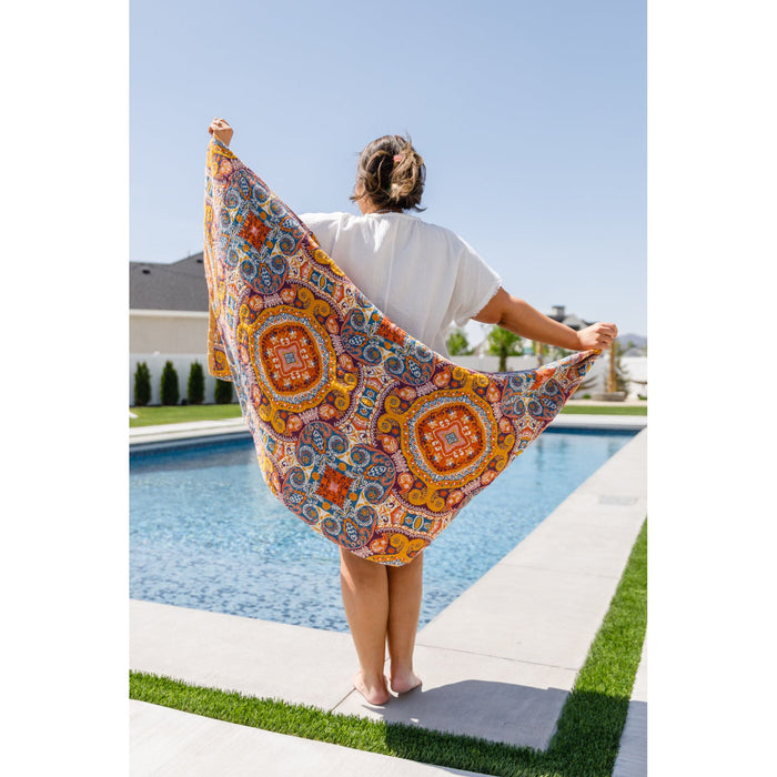 Luxury Beach Towel in Boho Medallions