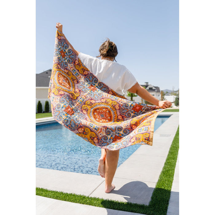 Luxury Beach Towel in Boho Medallions