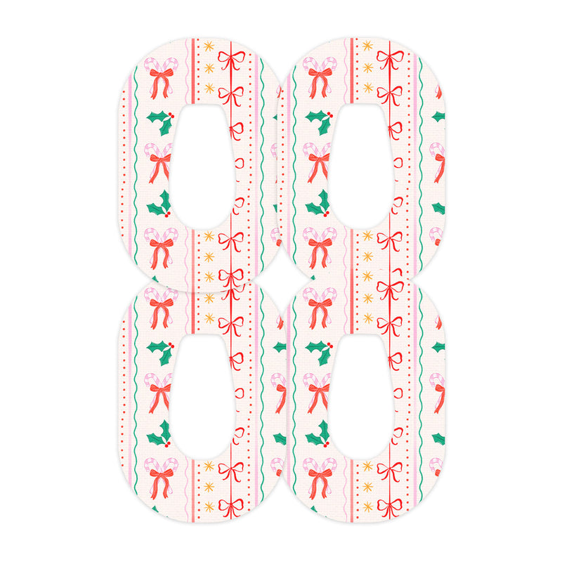 Peelz Holly Jolly Ribbon Dexcom G6 Patch Tape - Pump Peelz Patch Medical Tape