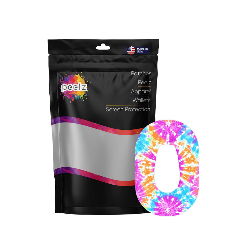 Peelz Neon Tie Dye Dexcom G6 Patch Tape - Pump Peelz Patch Medical Tape