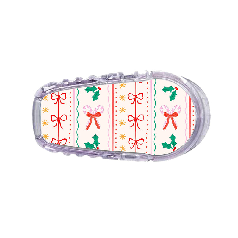 Peelz Holly Jolly Ribbon Dexcom G6 Transmitter Sticker - Pump Peelz Peelz/Stickers