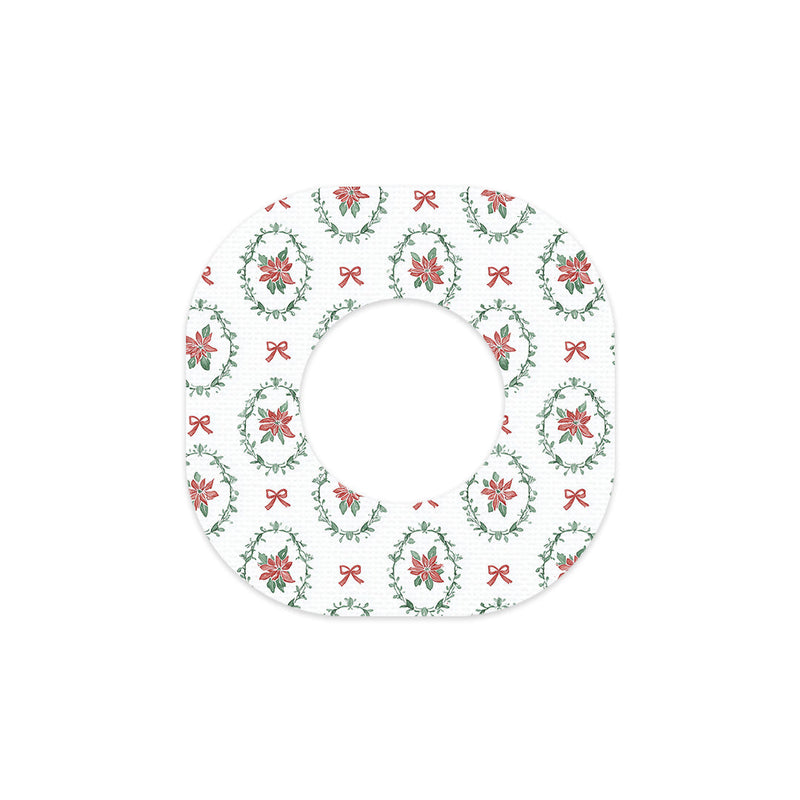 Peelz Poinsettia Parade Dexcom G7 and Stelo Patch Tape - Pump Peelz Patch Medical Tape