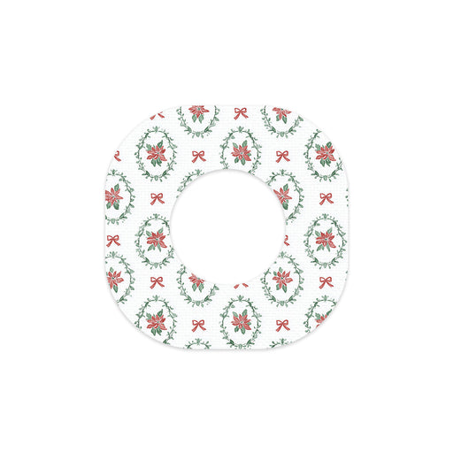 Peelz Poinsettia Parade Dexcom G7 and Stelo Patch Tape - Pump Peelz Patch Medical Tape