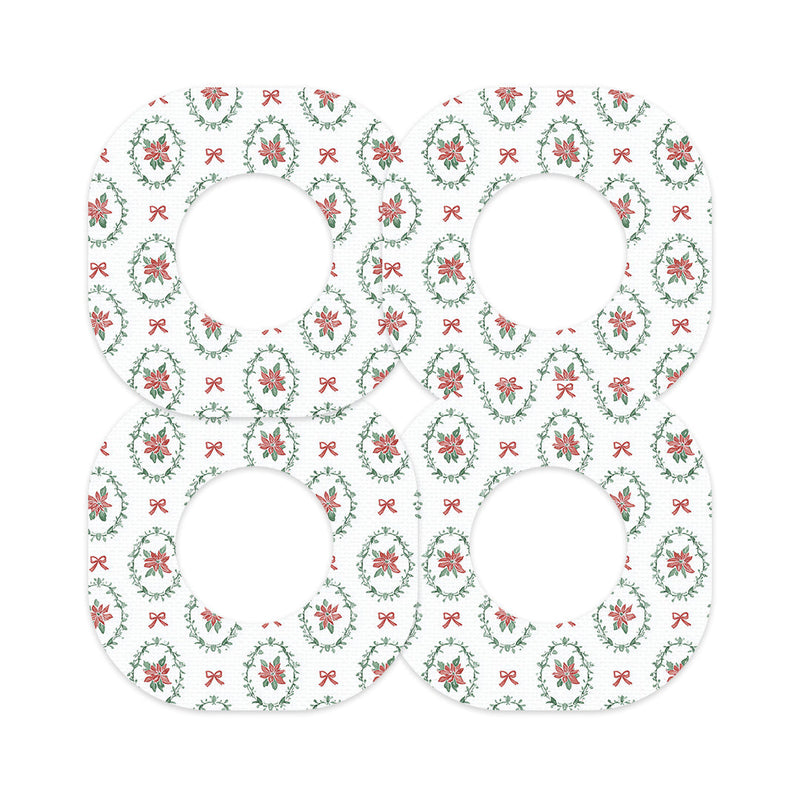 Peelz Poinsettia Parade Dexcom G7 and Stelo Patch Tape - Pump Peelz Patch Medical Tape