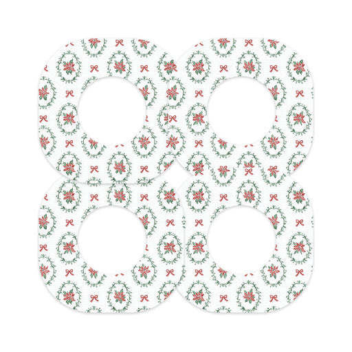 Peelz Poinsettia Parade Dexcom G7 and Stelo Patch Tape - Pump Peelz Patch Medical Tape