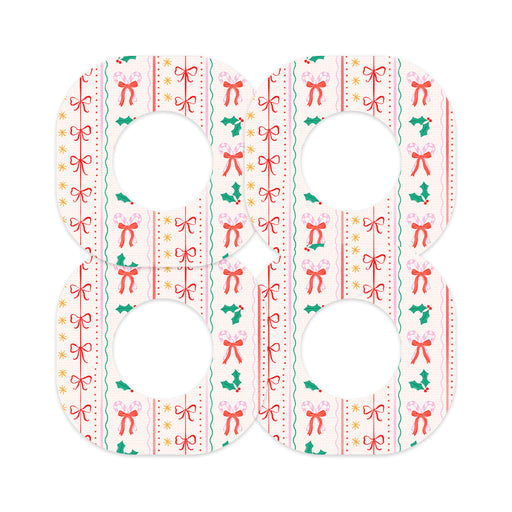 Peelz Holly Jolly Ribbon Dexcom G7 and Stelo Patch Tape - Pump Peelz Patch Medical Tape