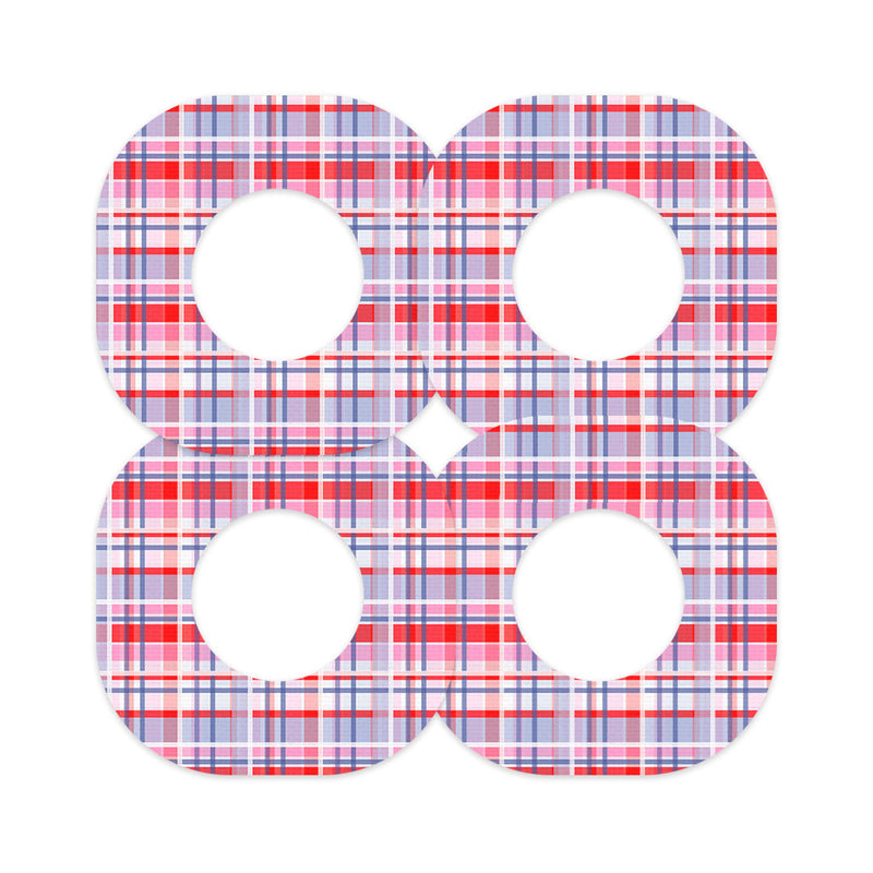 Peelz Party Plaid Dexcom G7 and Stelo Patch Tape - Pump Peelz Patch Medical Tape