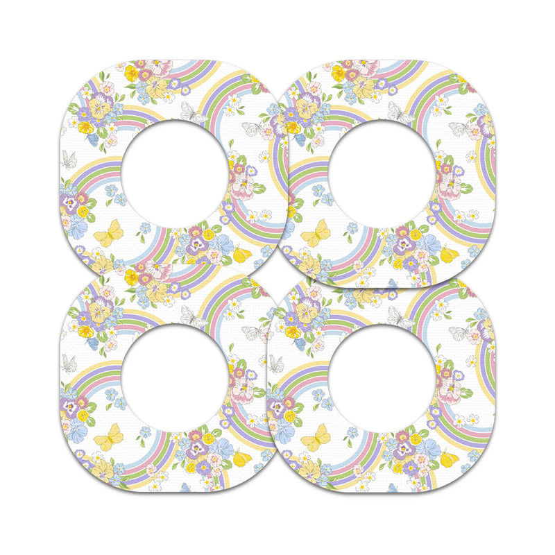 Peelz Rainbow Blooms Dexcom G7 and Stelo Patch Tape - Pump Peelz Patch Medical Tape