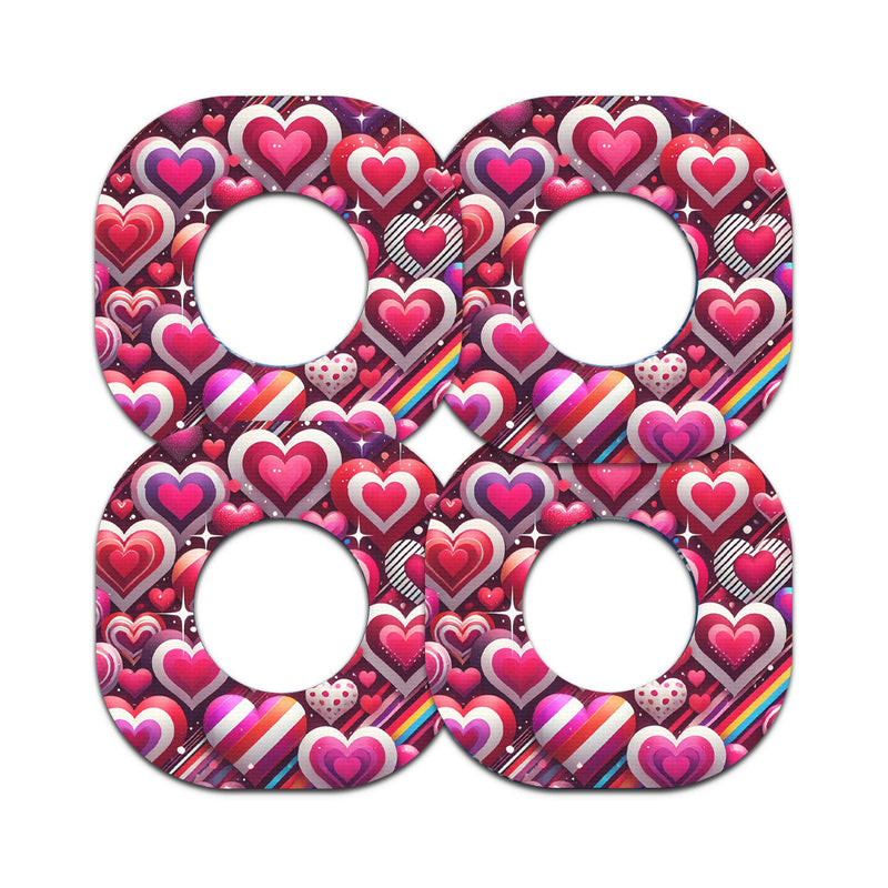 Peelz Sparkly Hearts Dexcom G7 and Stelo Patch Tape - Pump Peelz Patch Medical Tape