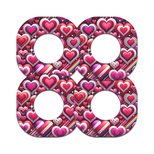 Peelz Sparkly Hearts Dexcom G7 and Stelo Patch Tape - Pump Peelz Patch Medical Tape